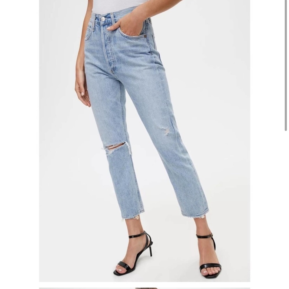 NWT AGOLDE Riley High Rise Straight Crop JEANS